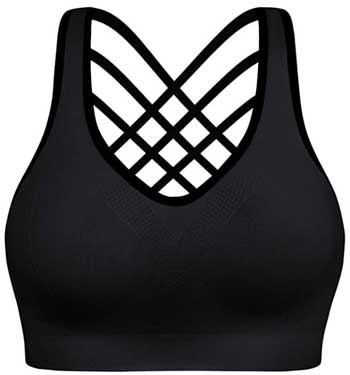 Bhriwrpy Padded Push Up Sports Bra