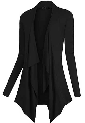 Urban CoCo Women's Drape Front Open Cardigan