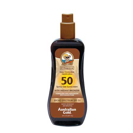 Australian Gold Spray Gel Sunscreen With Instant Bronzer