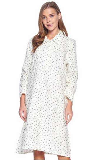 Casual Nights Women's Flannel Floral Long Sleeve Nightgown