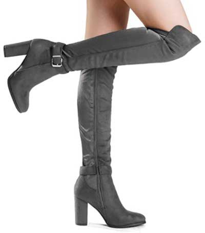 Dream Pairs Women's Chunky Heel Knee High Winter Boots
