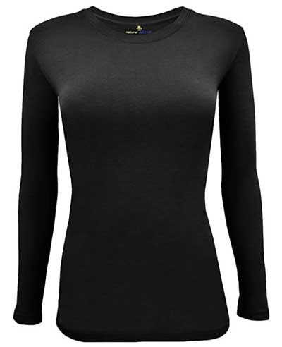 Natural Uniforms Women's Under Scrub Tee Crew Neck Long Sleeve T-shirt